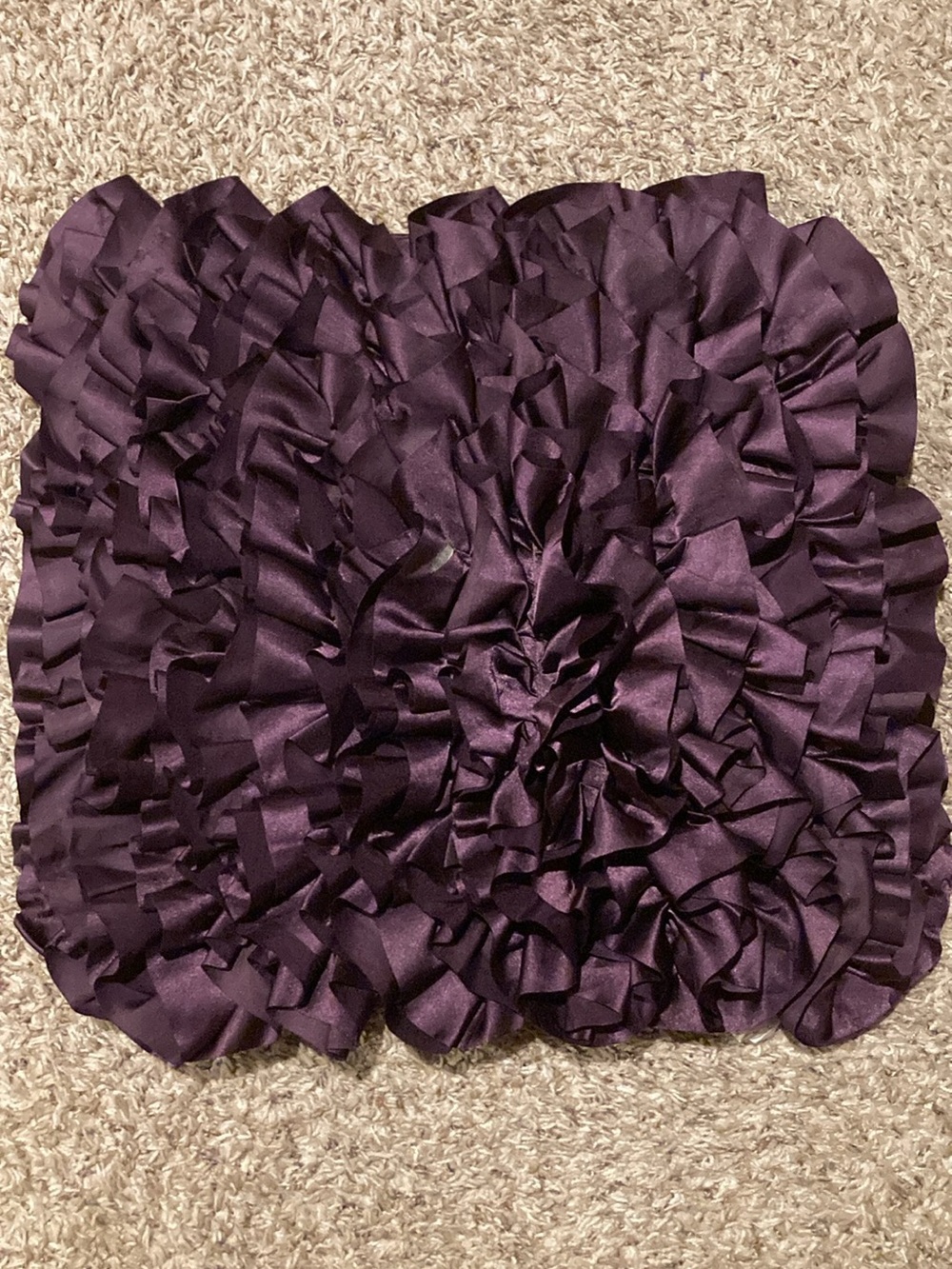Plush Ruffled Decorative Pillow Cover - Purple